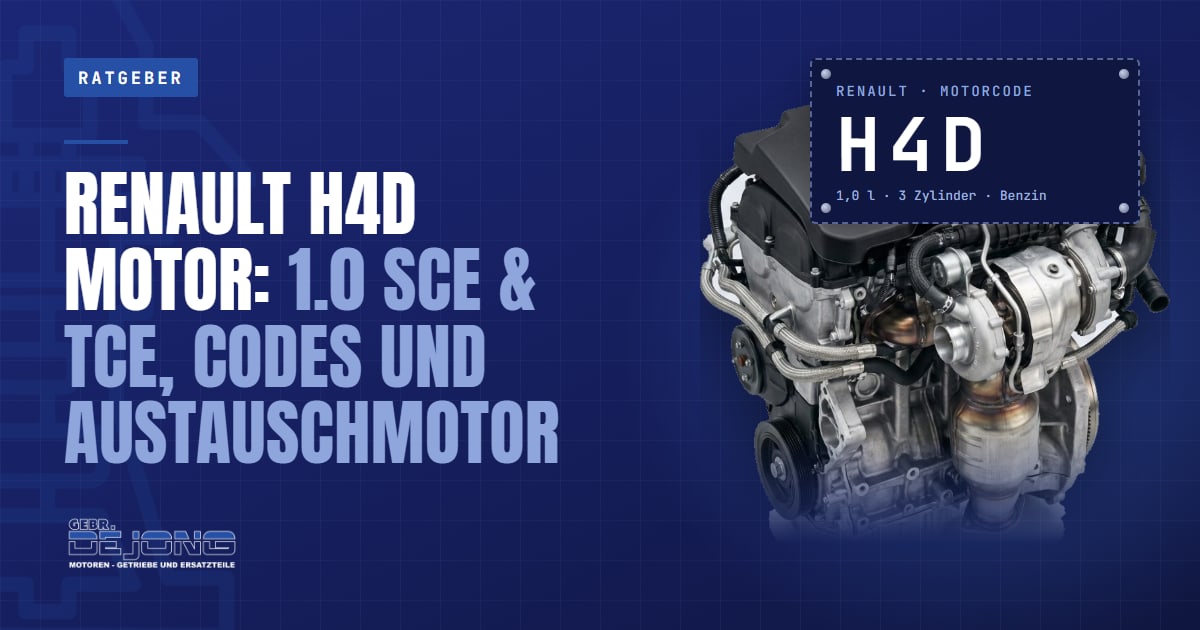 Renault H4D Motor: 1.0 SCe & TCe, Codes und Austauschmotor